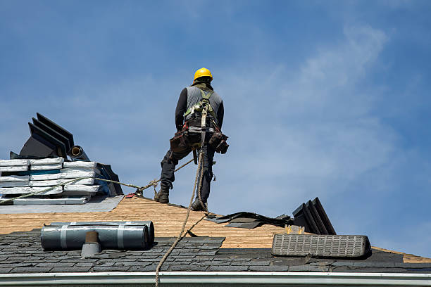 Professional Gutter Installation technician working in Marble Falls, TX